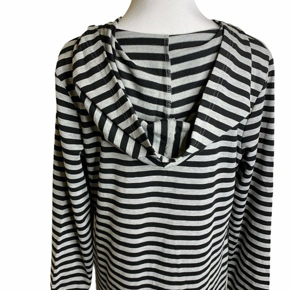 Zexxxy Striped Hooded  Zip Up Terry Maxi Dress - Picture 8 of 12